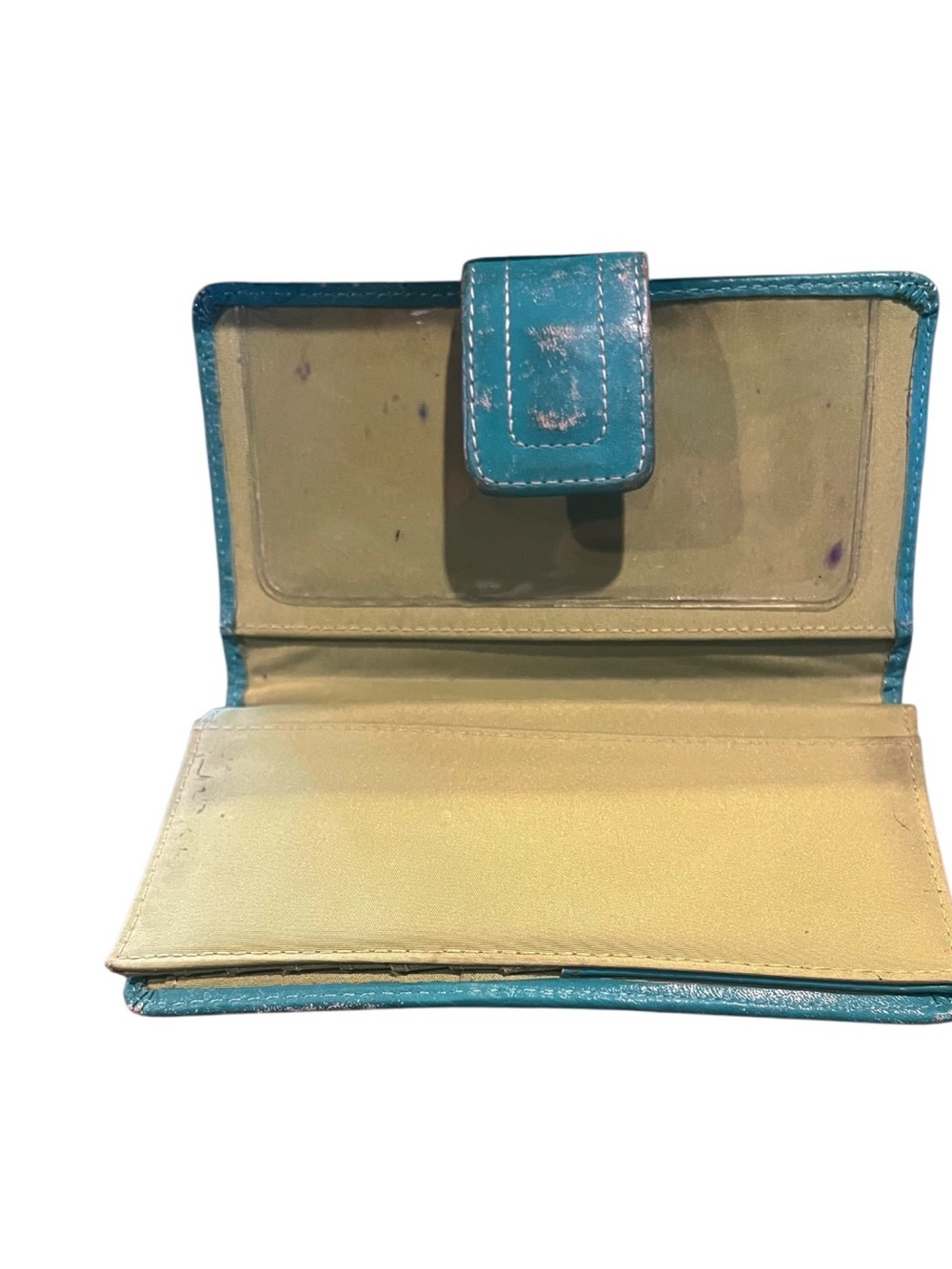 Fossil (2) Leather Turquoise organizer wallets. - Picture 6 of 6